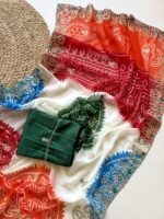 Designer Falguniya White Bandhej Saree