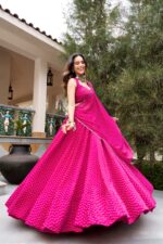 Navratri 2026 Bandhej Georgette Lehenga Choli (8M Flare)