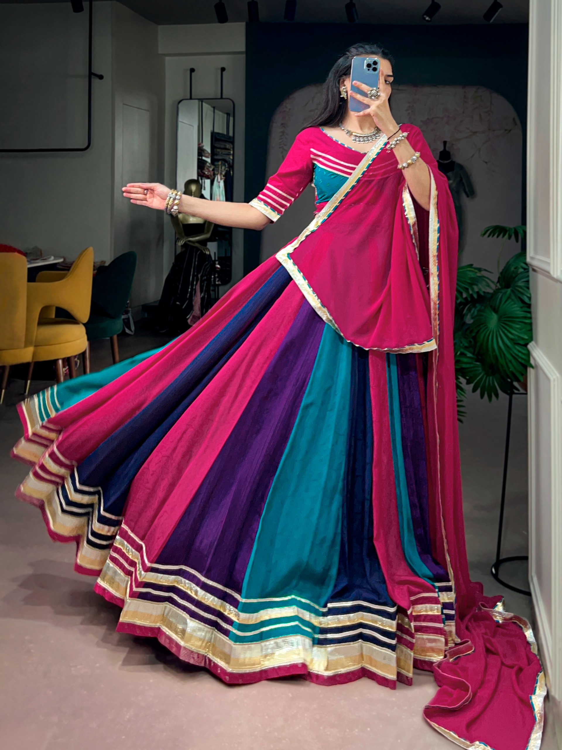 WhatsApp Image 2026-09-09 at 2.30.44 PM (1) Navratri 2026 Rich Chinon Lehenga Choli - Image 1