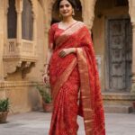 Rajasthani Marshmellow Bandhej Print Saree | Daily Wear Non-Figure Saree
